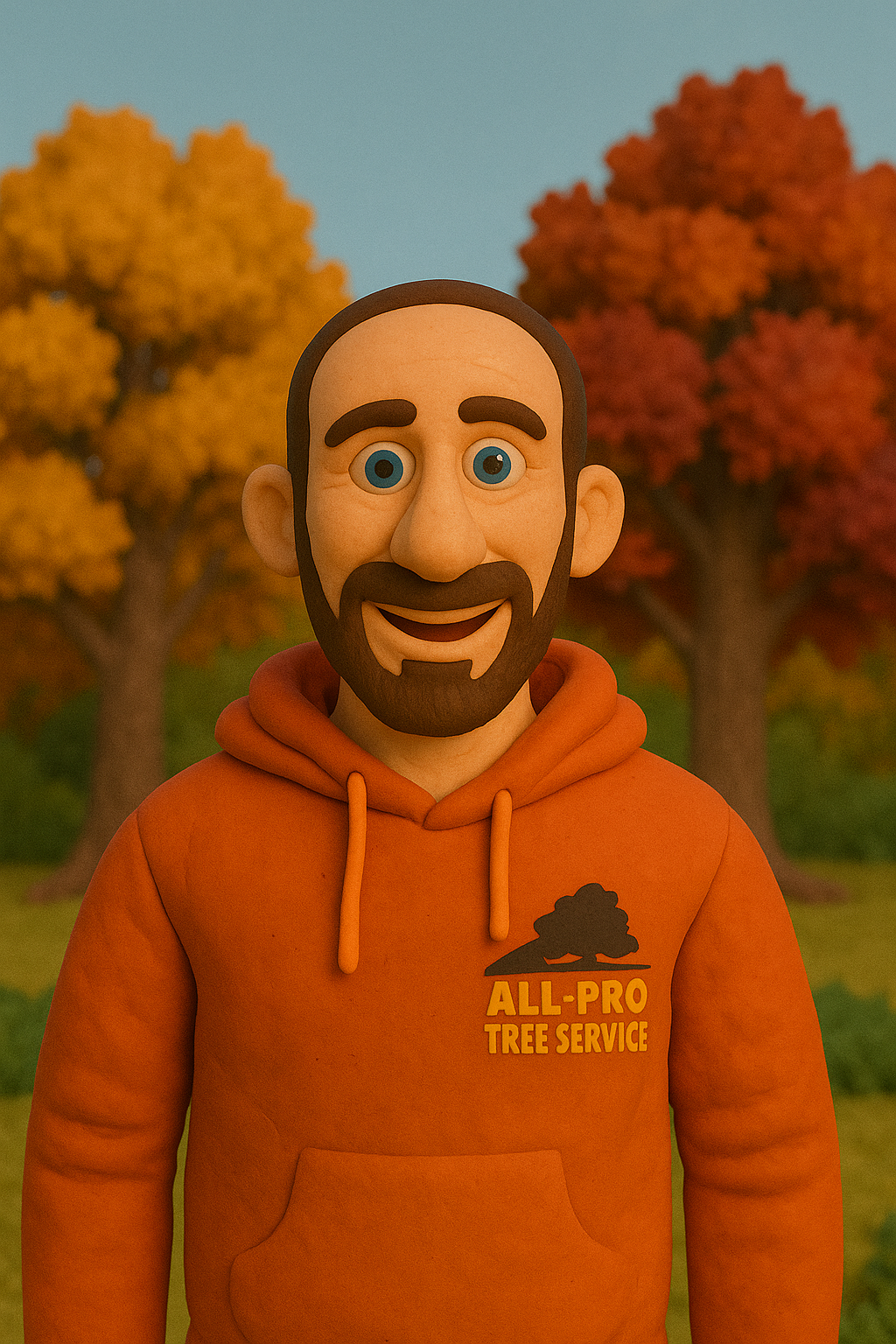 Friendly custom AI video character representing local business owner